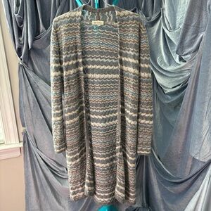 Kinross Cashmere open knit long cardigan size XS